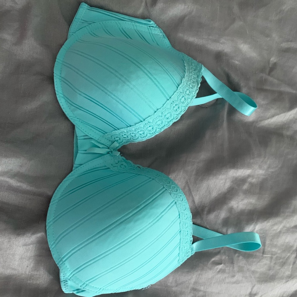 Turquoise bra.